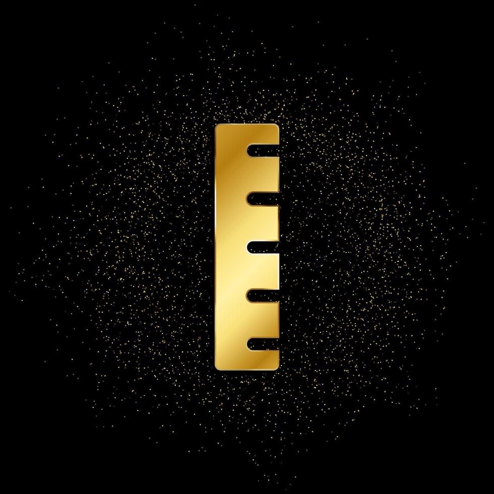 géométrie, mesure règle or icône. vecteur illustration de d'or particule Contexte. isolé vecteur signe symbole - éducation icône noir Contexte .