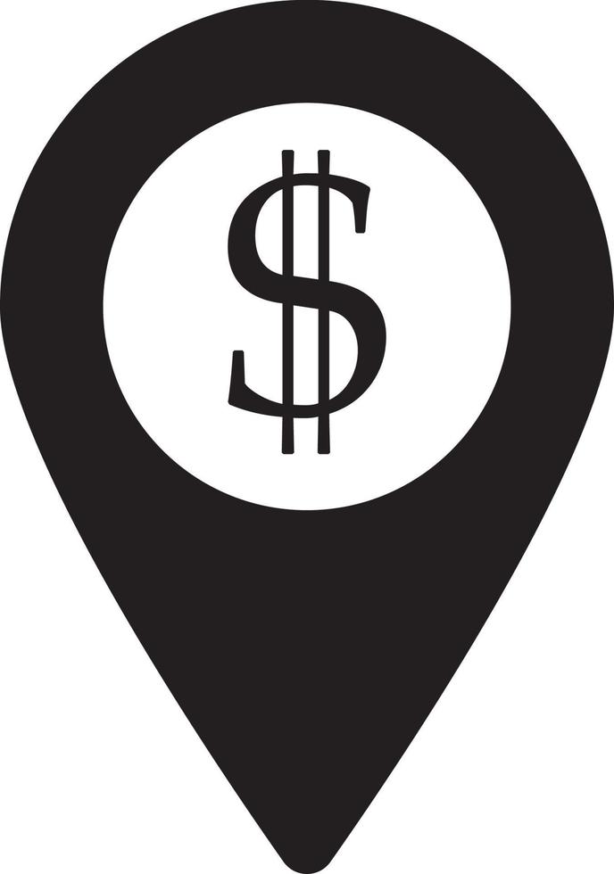 banque, GPS, icône. pièce de monnaie avec dollar signe Facile icône sur blanc Contexte. vecteur illustration. - vecteur sur blanc Contexte