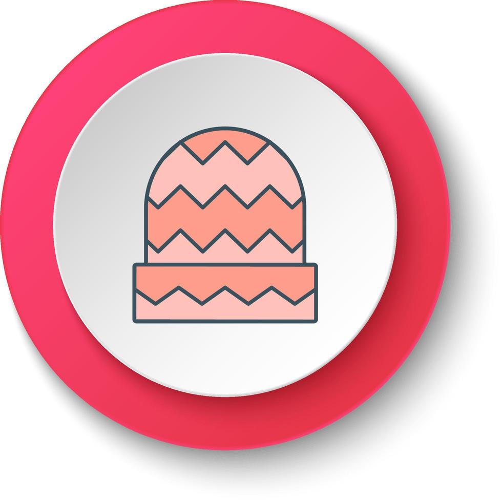 rond bouton pour la toile icône, casquette chapeau. bouton bannière rond, badge interface pour application illustration sur blanc Contexte vecteur