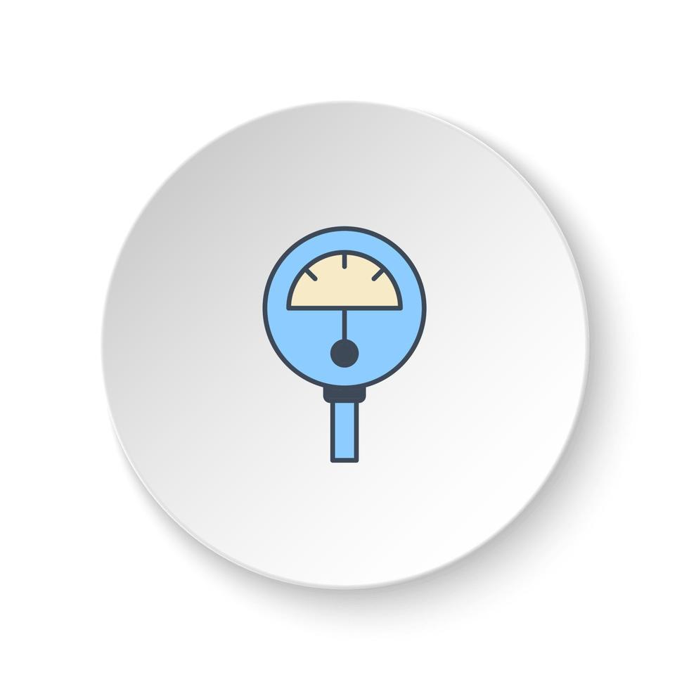 rond bouton pour la toile icône, architecture et ville. bouton bannière rond, badge interface pour application illustration sur blanc Contexte vecteur