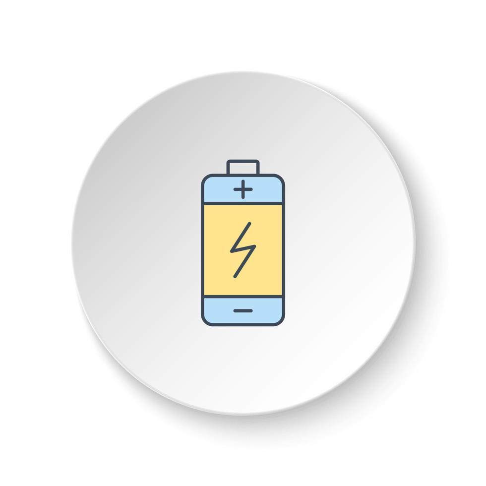 rond bouton pour la toile icône, batterie. bouton bannière rond, badge interface pour application illustration sur blanc Contexte vecteur