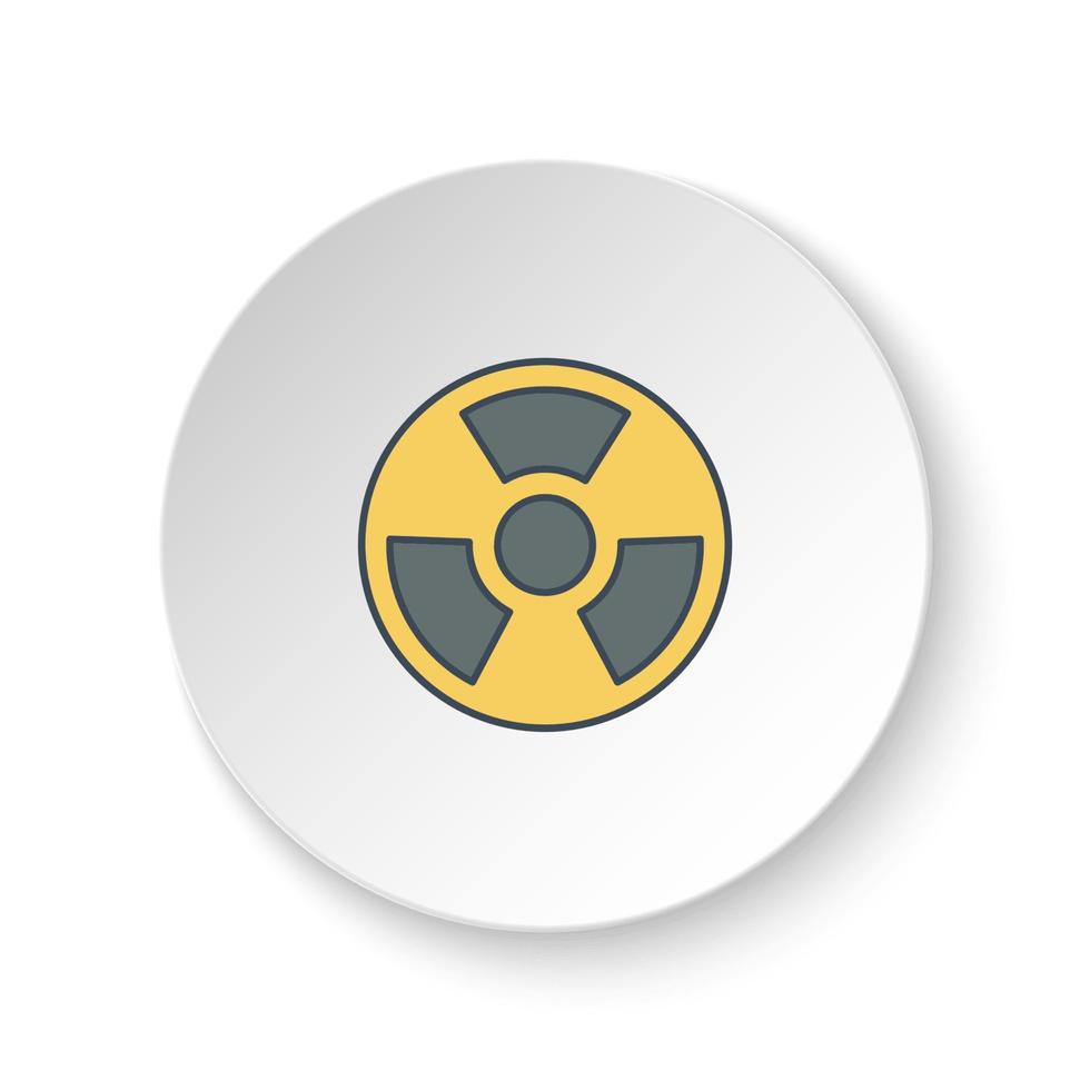 rond bouton pour la toile icône, nucléaire, énergie. bouton bannière rond, badge interface pour application illustration sur blanc Contexte vecteur