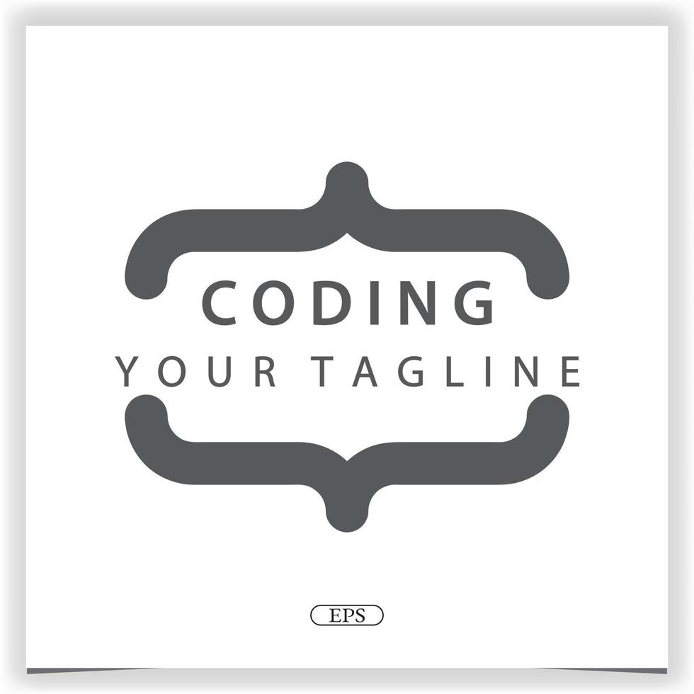 Facile codage ou programmeur logo prime élégant modèle vecteur eps dix