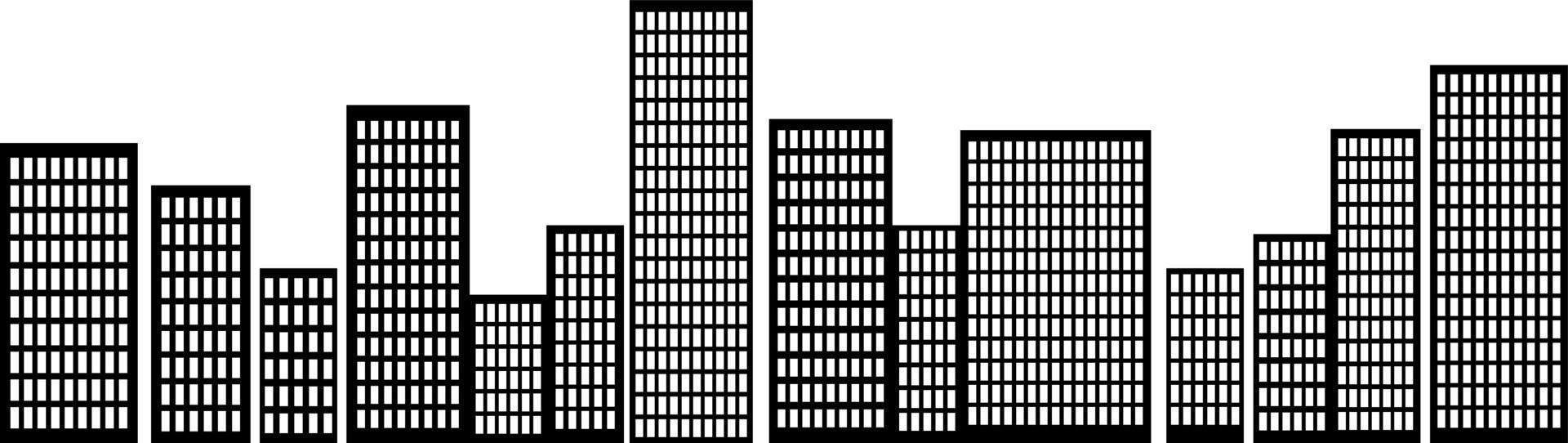 le silhouette de le ville dans une plat style. moderne Urbain paysage.vecteur illustration. bâtiment silhouette vecteur