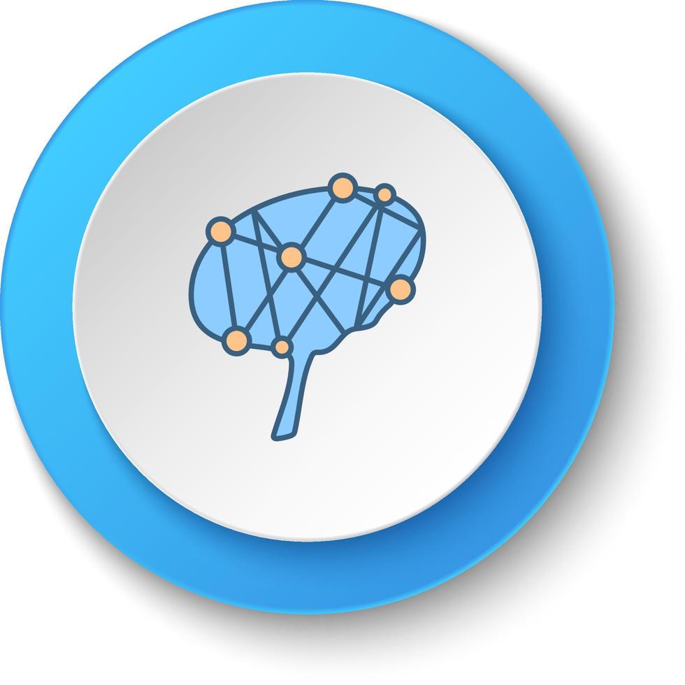 rond bouton pour la toile icône. cerveau, réflexion vecteur icône. bouton bannière rond, badge interface pour application illustration sur blanc Contexte