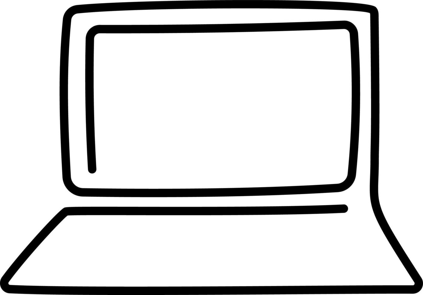 vecteur d'ordinateur portable avec un dessin d'art continu sur une seule ligne