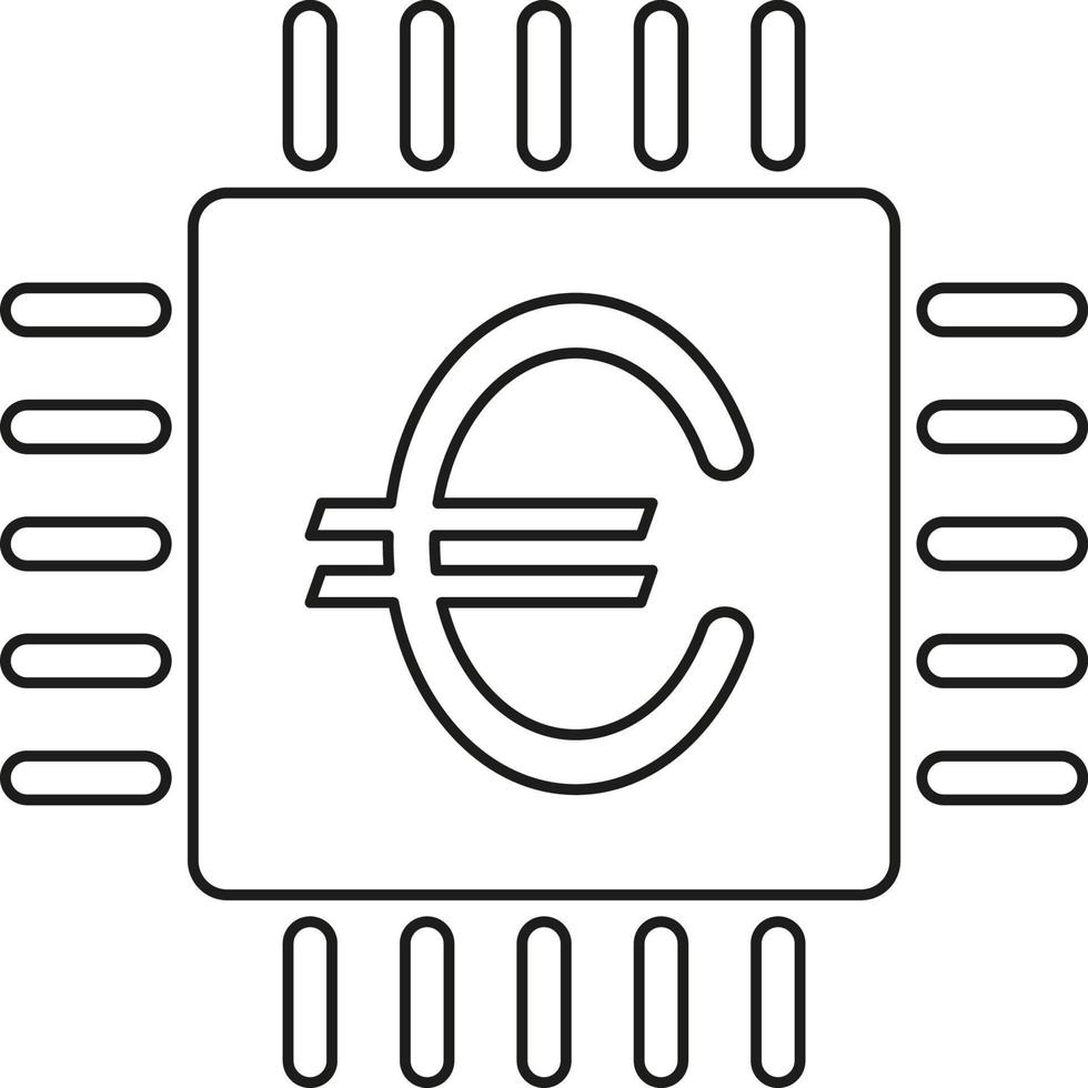 ligne vecteur icône courtier, entreprise, ébrécher, euro. contour vecteur icône sur blanc Contexte