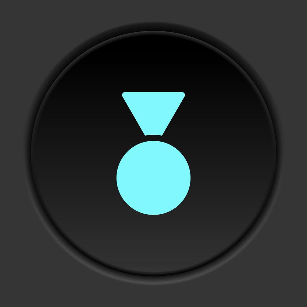 rond bouton icône, médaille, prix. bouton bannière rond, badge interface pour application illustration sur foncé Contexte vecteur