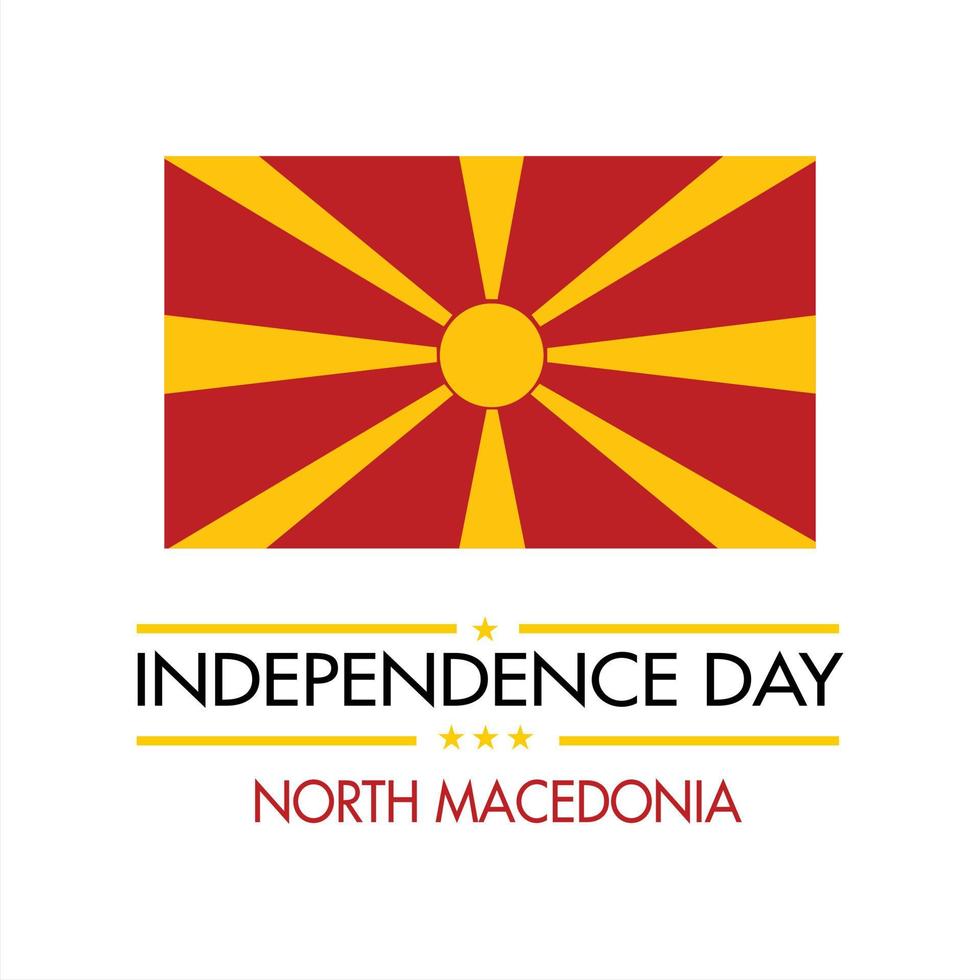 Nord macédoine indépendance journée et tanière n / a nezavisnosta bannière conception vecteur