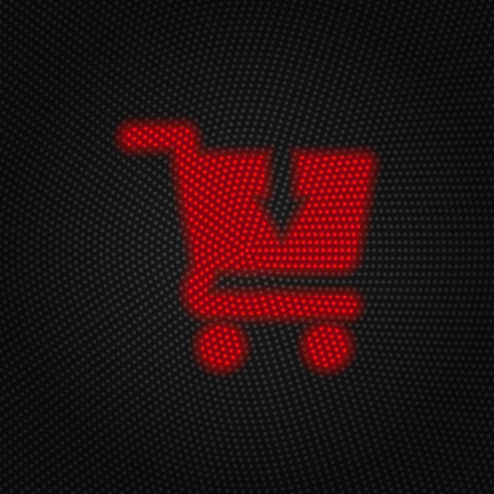 acheter, Chariot, achats vecteur lumière rouge Couleur rétro style vecteur icône sur blanc Contexte