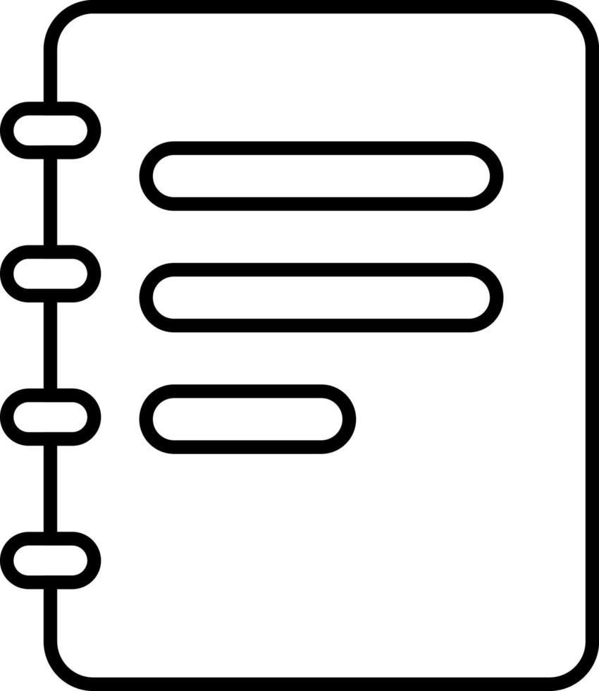 ligne vecteur icône cahier, carnet. contour vecteur icône sur blanc Contexte