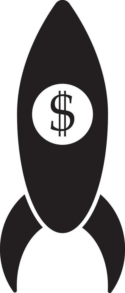 affaires projet, fusée lancement, icône. pièce de monnaie avec dollar signe Facile icône sur blanc Contexte. vecteur illustration. - vecteur sur blanc Contexte