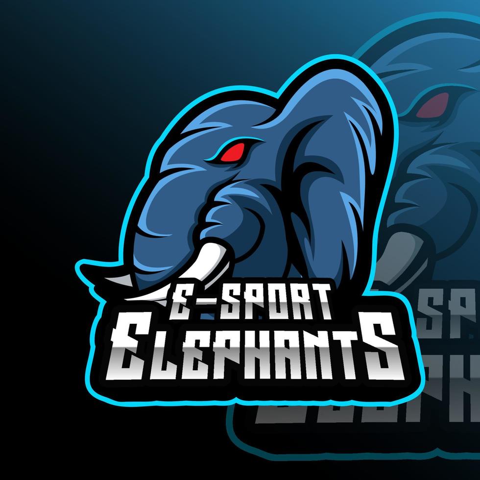esport éléphants animal équipe badge vecteur