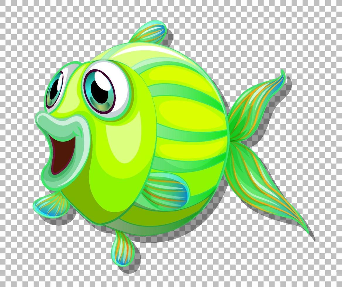 poisson mignon avec personnage de dessin animé de grands yeux vecteur