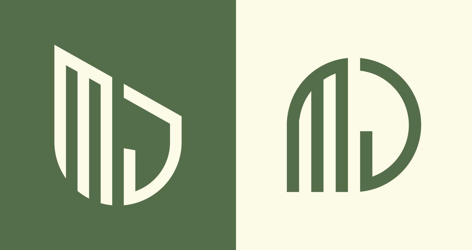 ensemble de conceptions de logo mj de lettres initiales simples créatives. vecteur