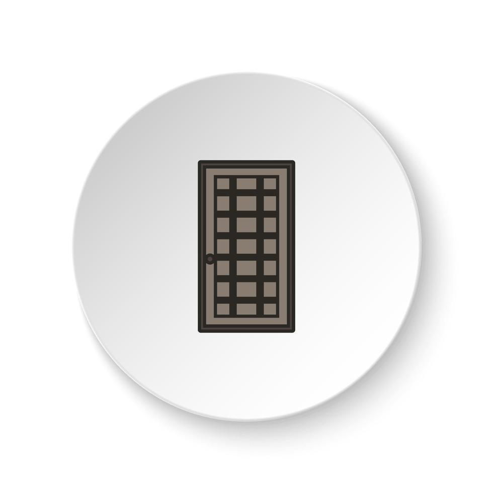 rond bouton pour la toile icône, porte, icône. bouton bannière rond, badge interface pour application illustration sur blanc Contexte vecteur