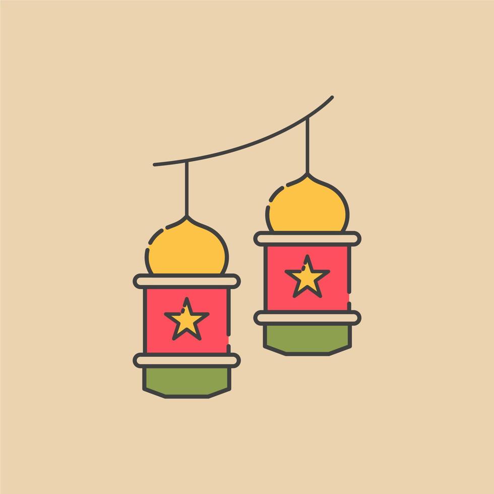 lanterne islamique illustration ornement logo vecteur