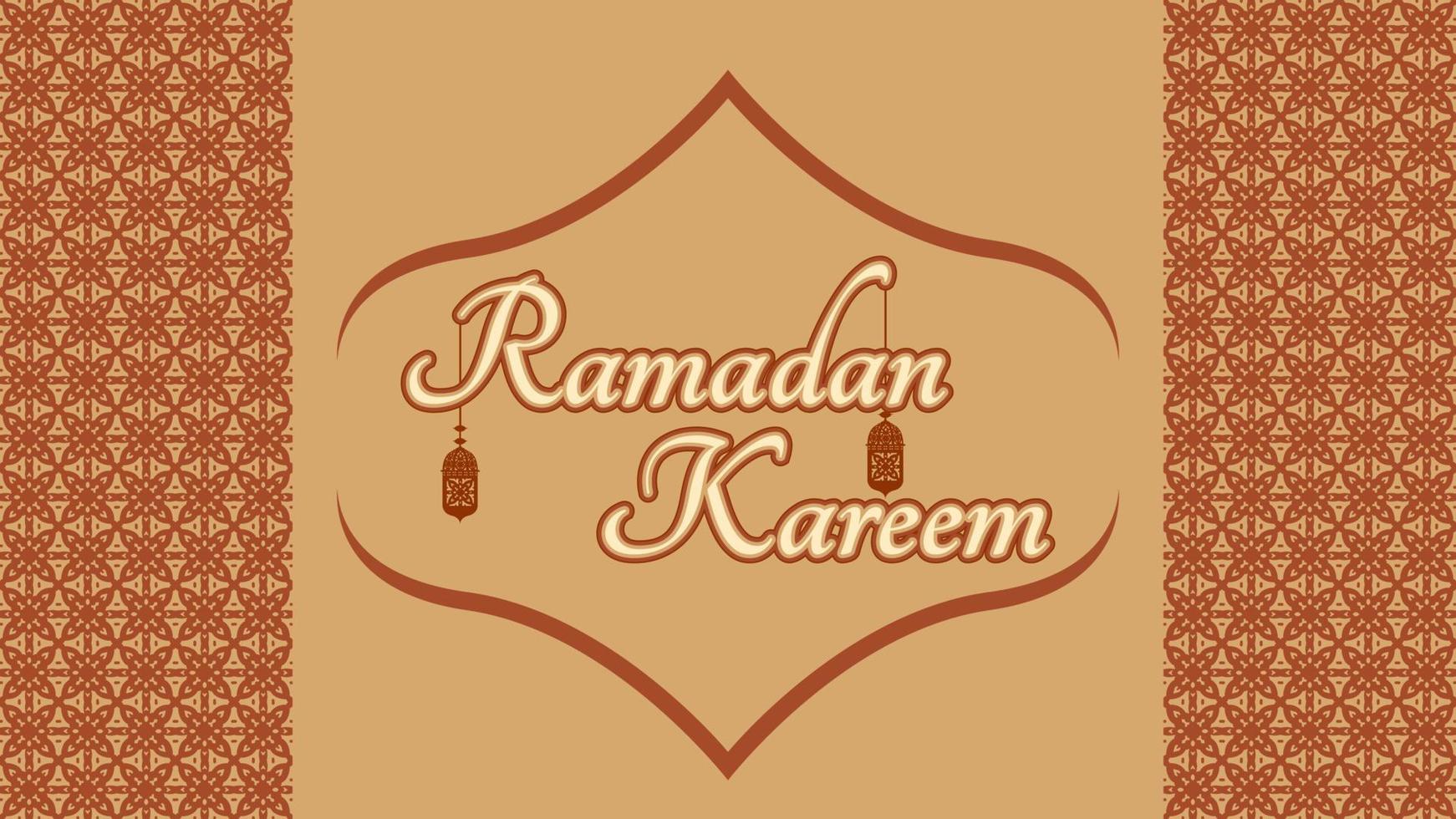 Ramadan kareem typographie Contexte marron conception vecteur illustration