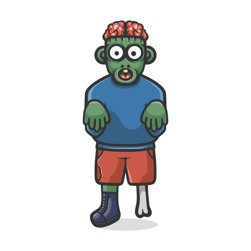 zombi mascotte dessin animé vecteur