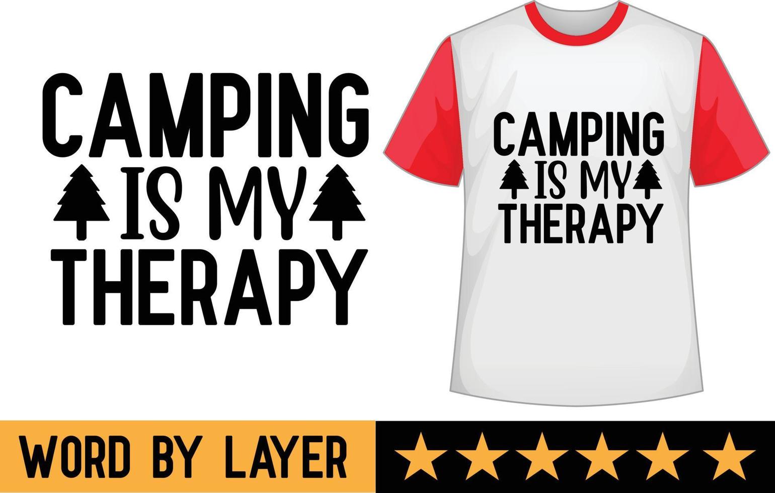 camping est mon thérapie svg t chemise conception vecteur