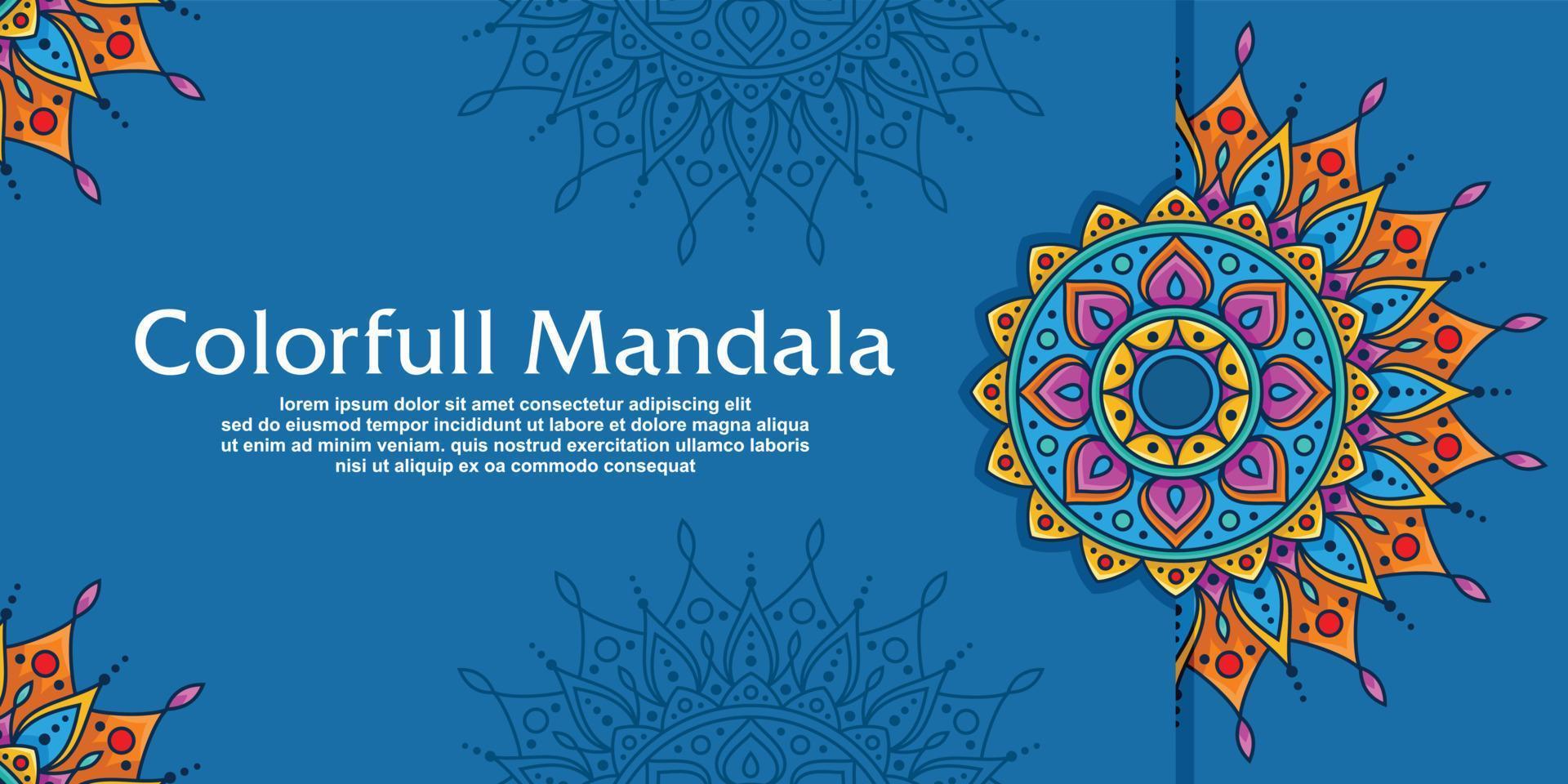 fond de mandala, illustration vectorielle joyeux diwali diwali festif et carte deepawali le festival indien des lumières sur fond de couleur vecteur