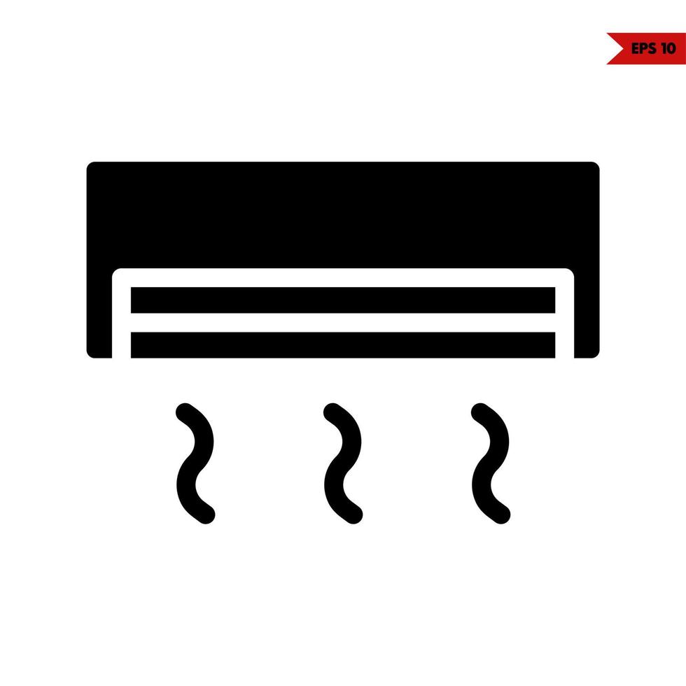 icône de glyphe de climatiseur vecteur