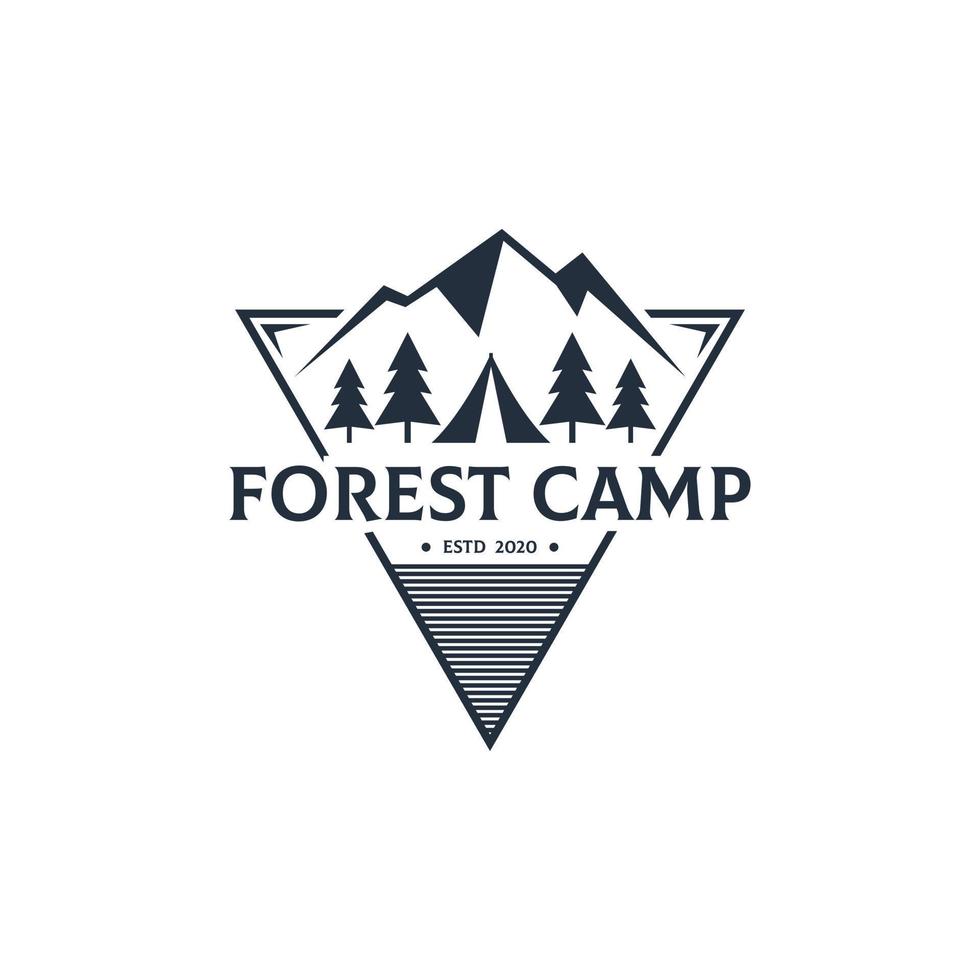 forêt camp Extérieur logo conception vecteur dans Triangle, meilleur pour sport ou des loisirs logo etc