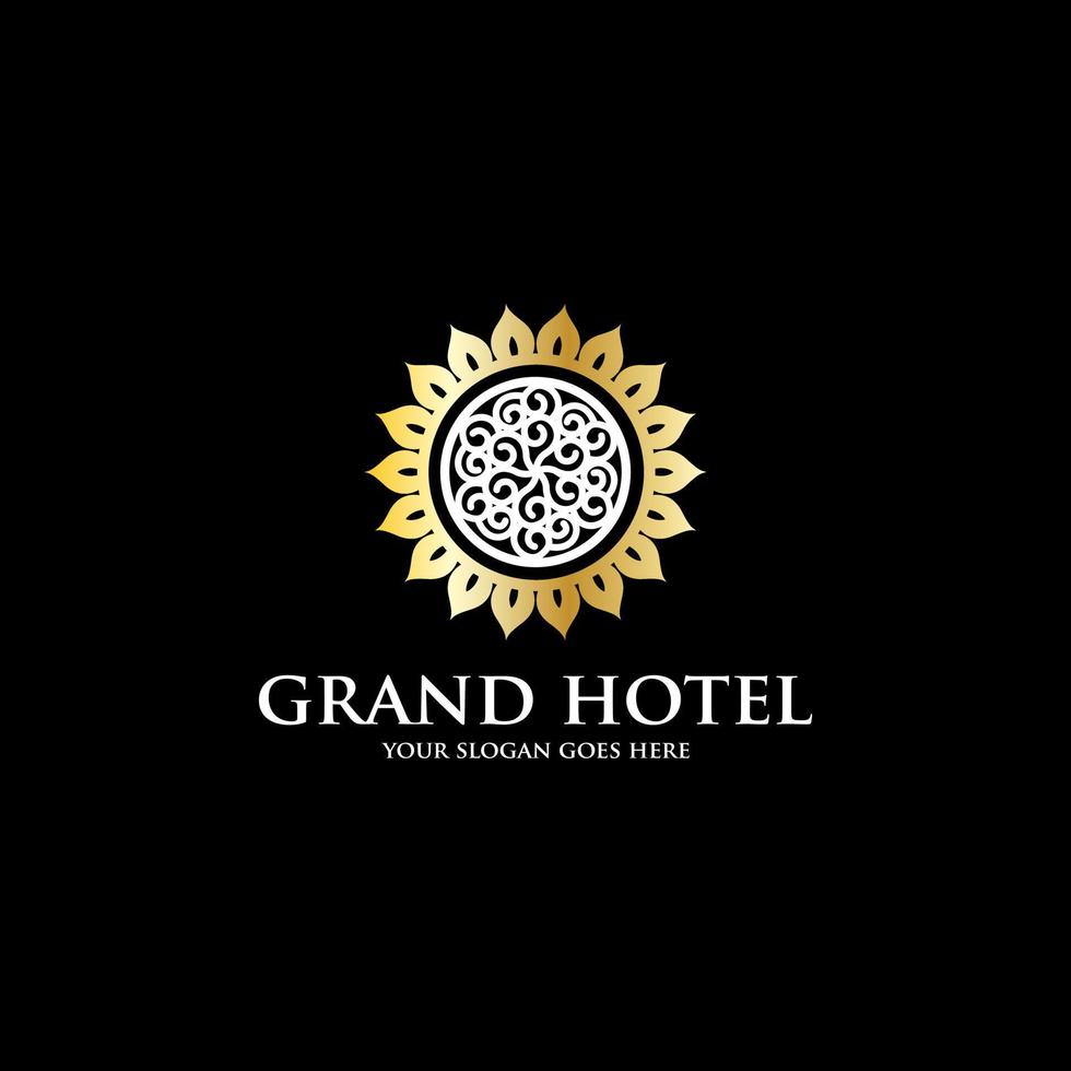 grandiose Soleil Hôtel logo inspiration, luxe Hôtel logo modèle vecteur