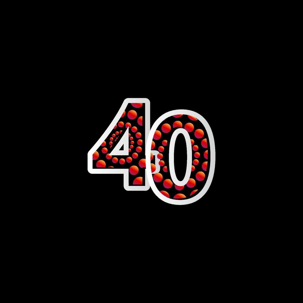 40 anniversaire célébration bulle numéro rouge vector illustration de conception de modèle