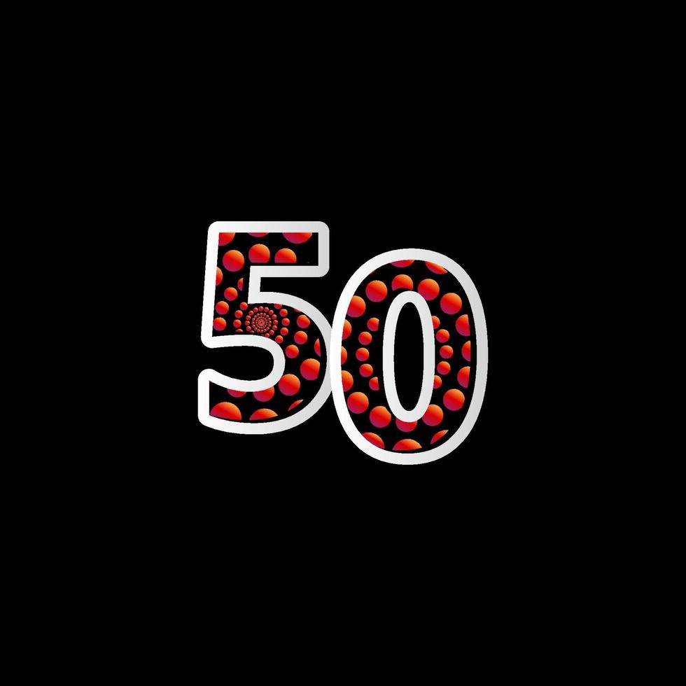 50 anniversaire célébration bulle numéro rouge vector illustration de conception de modèle