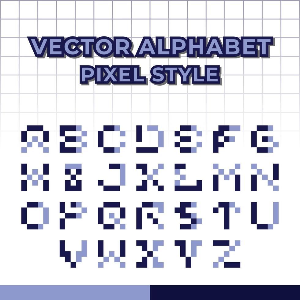 vecteur alphabet pixel style