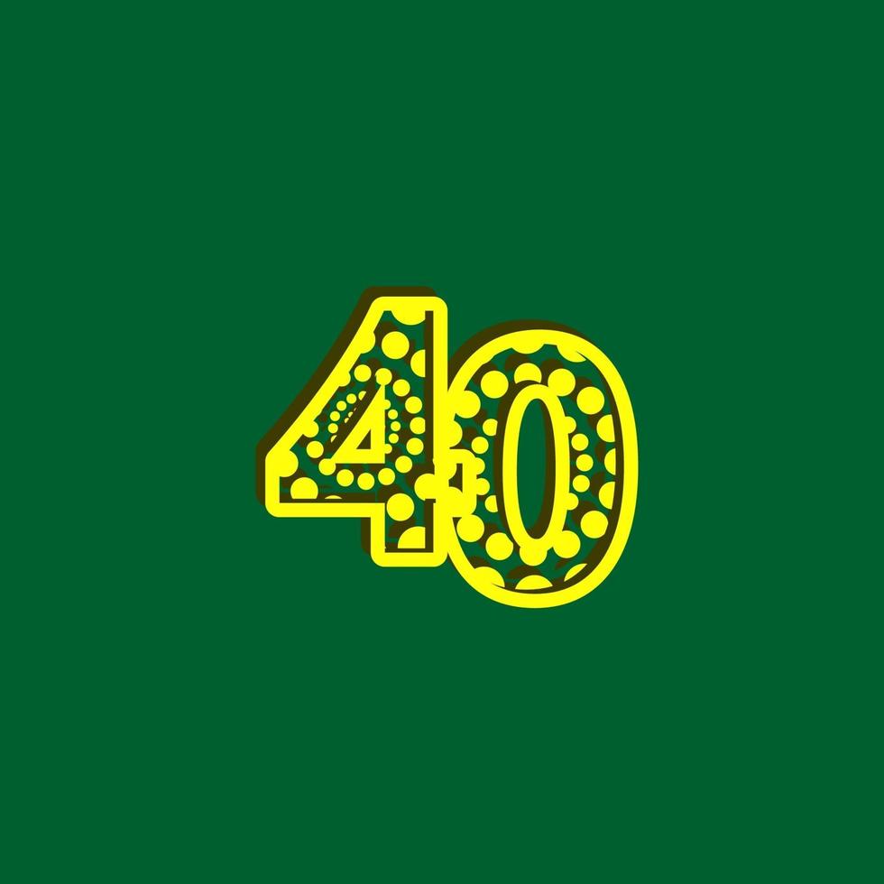 40 anniversaire célébration bulle jaune numéro vector illustration de conception de modèle