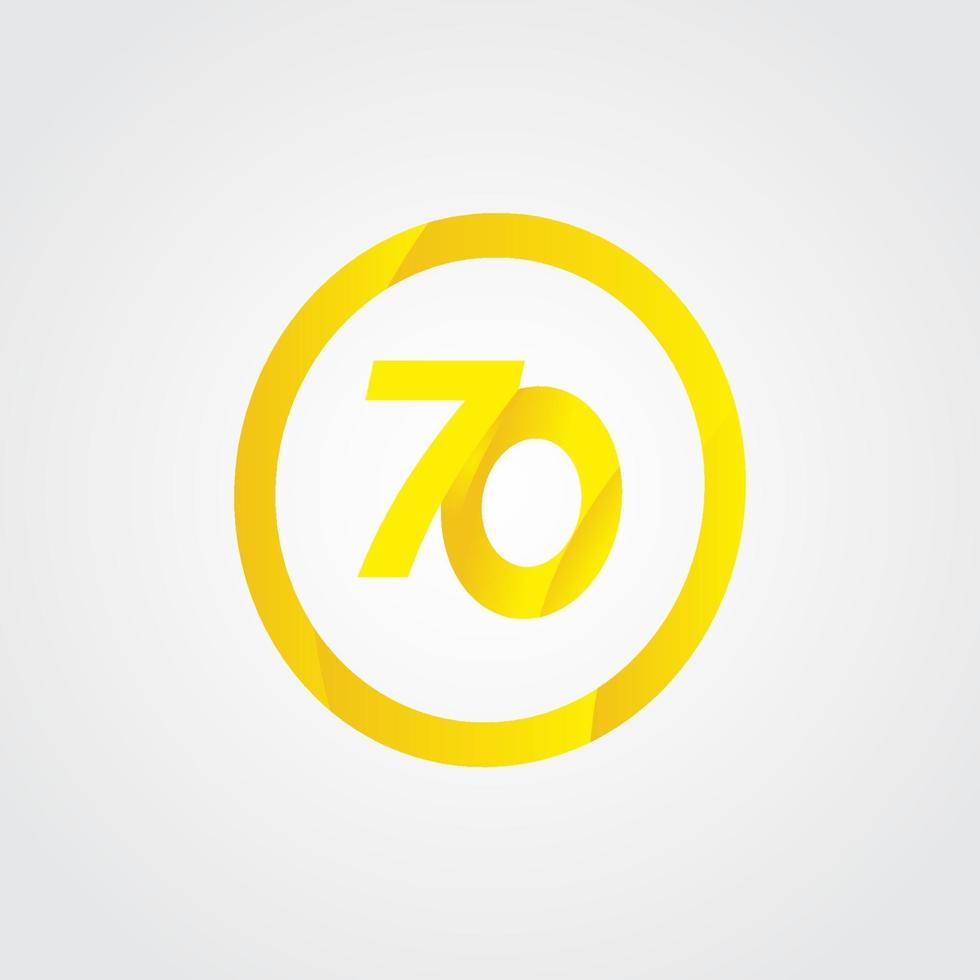 70 anniversaire célébration cercle jaune numéro vector illustration de conception de modèle