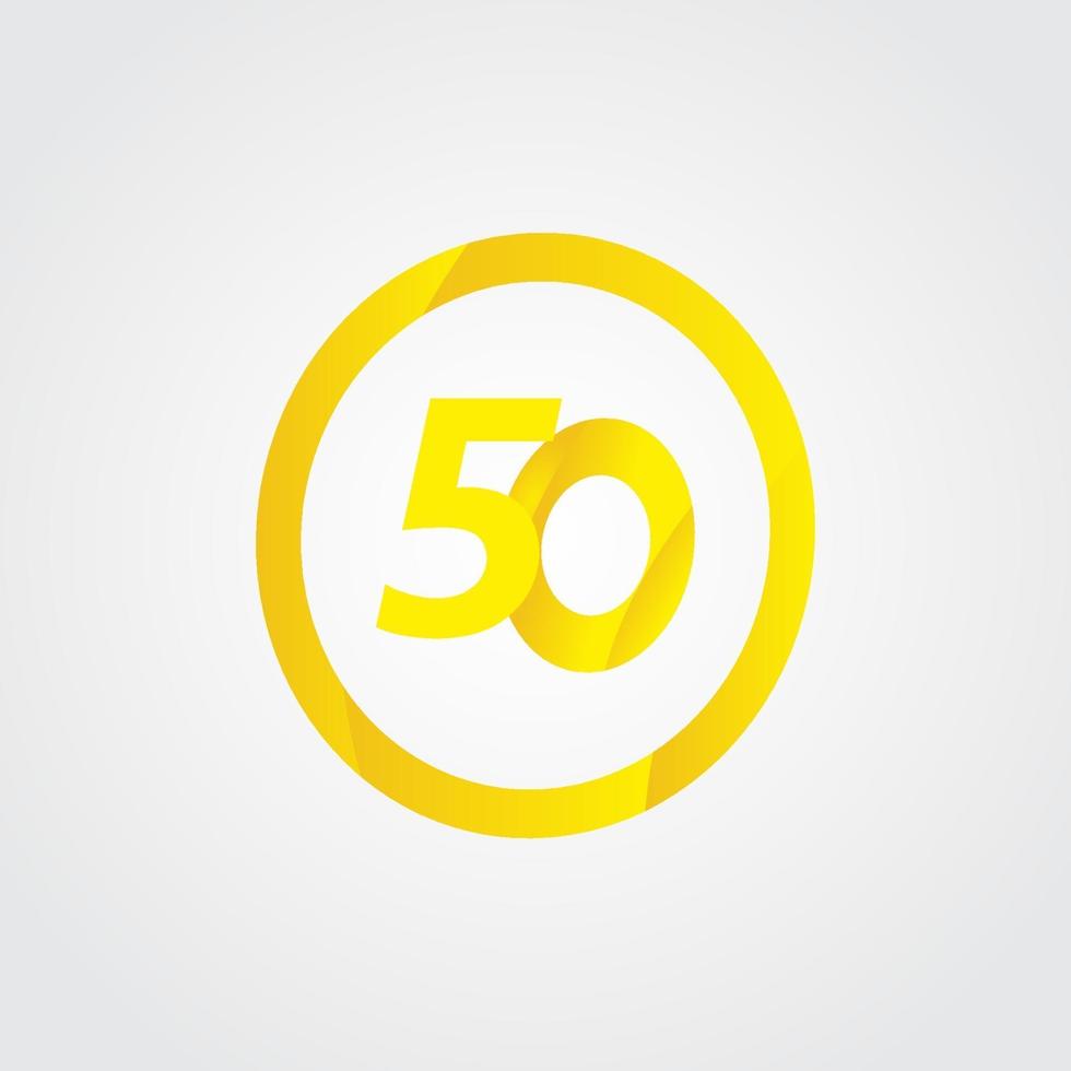 50 anniversaire célébration cercle jaune numéro vector illustration de conception de modèle