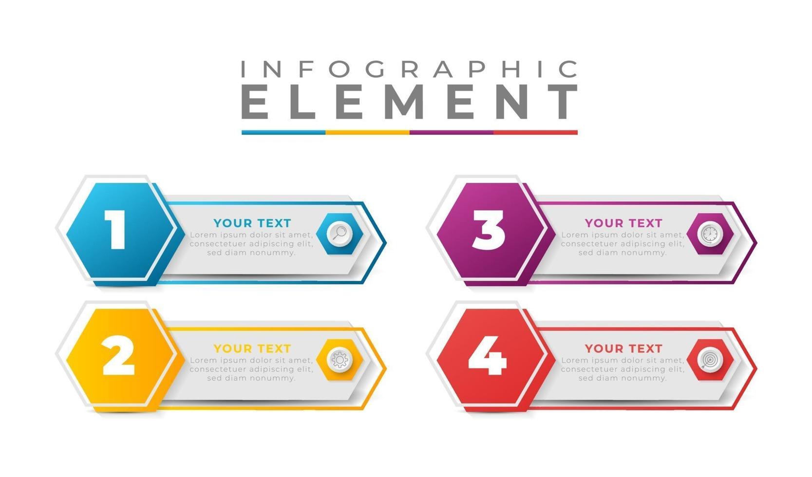 design plat d'étapes infographiques colorées vecteur