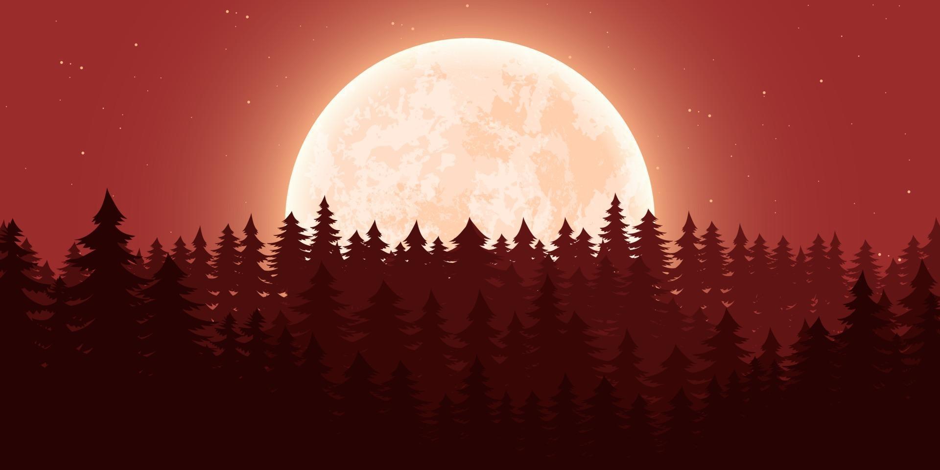 lune nature paysage fond illustration de conception vectorielle vecteur