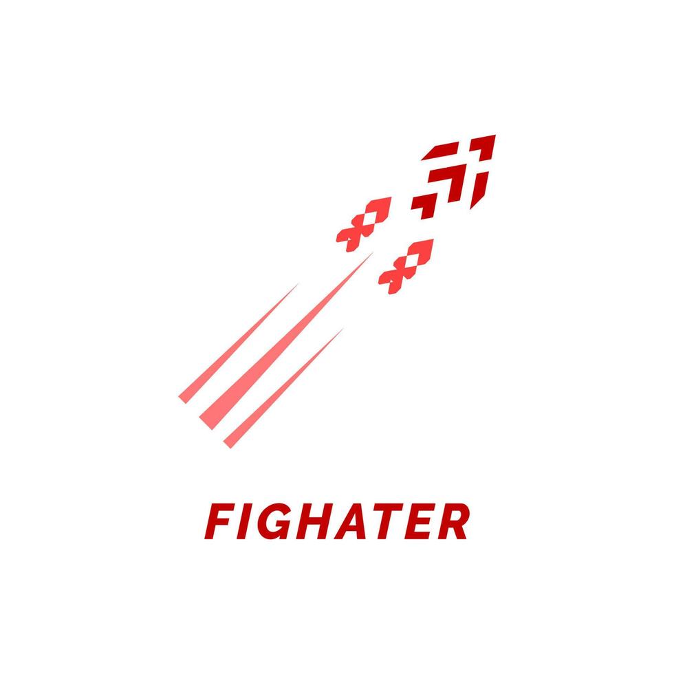 combattant avion logo conception dans rouge vecteur
