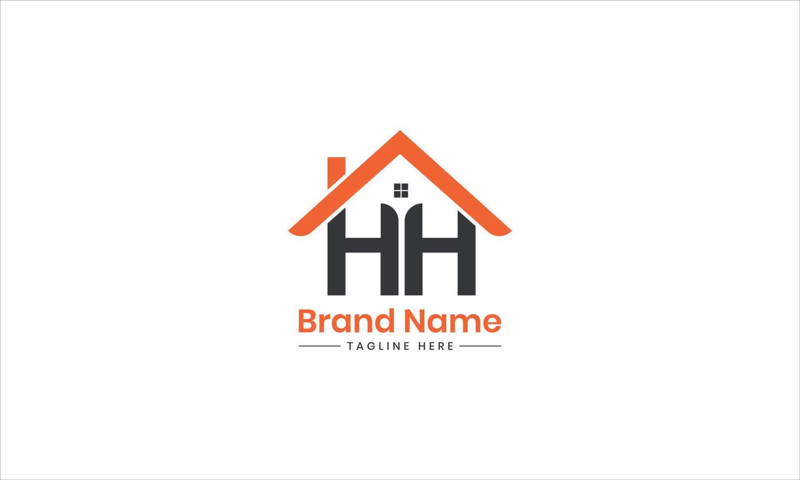 hh logo, hh lettre, hh réel biens logo, réel biens logo avec hh lettre. pro vecteur