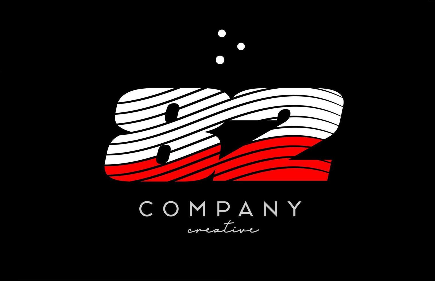 82 nombre logo avec rouge blanc lignes et points. entreprise Créatif modèle conception pour affaires et entreprise vecteur
