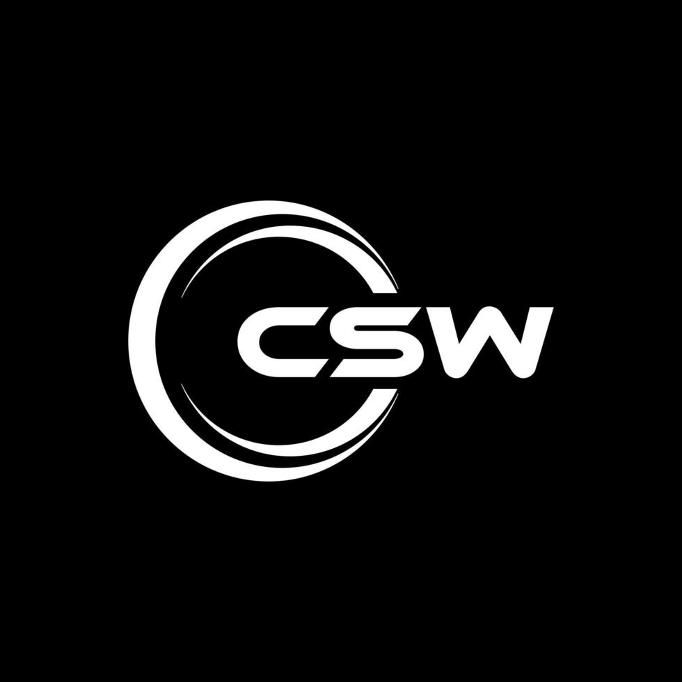 création de logo de lettre csw en illustration. logo vectoriel, dessins de calligraphie pour logo, affiche, invitation, etc. vecteur