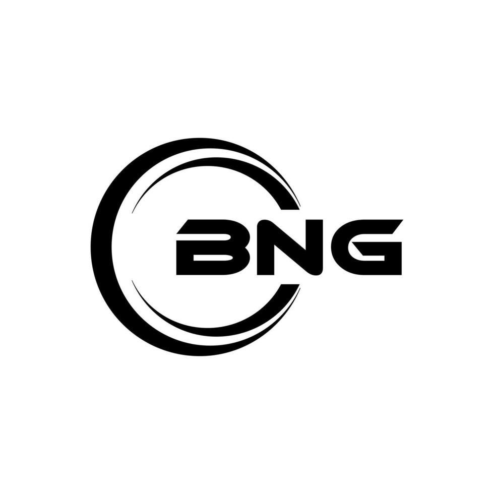 création de logo de lettre bng en illustration. logo vectoriel, dessins de calligraphie pour logo, affiche, invitation, etc. vecteur