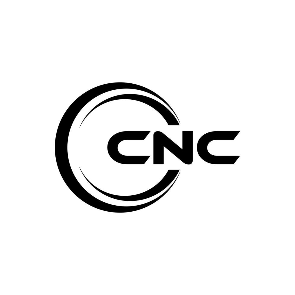 création de logo de lettre cnc en illustration. logo vectoriel, dessins de calligraphie pour logo, affiche, invitation, etc. vecteur
