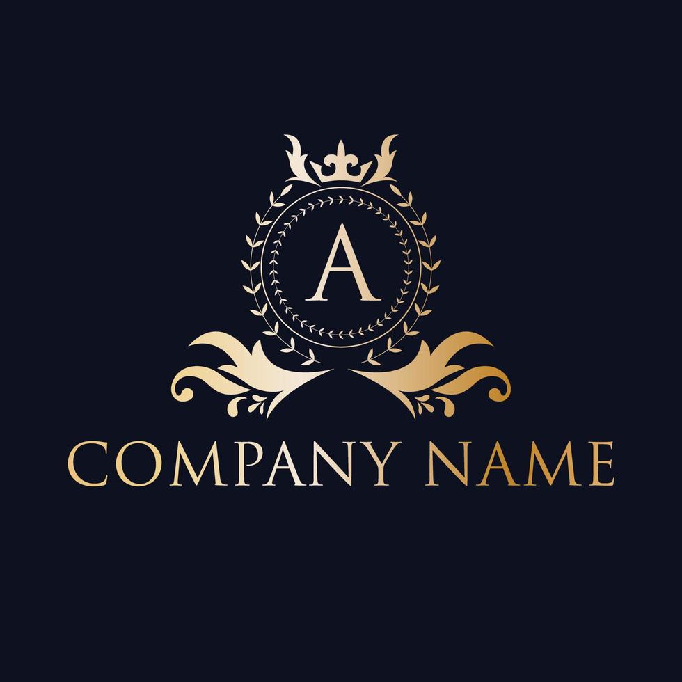 Royal or monogramme. ancien logo conception avec couronne. une lettre logo conception vecteur