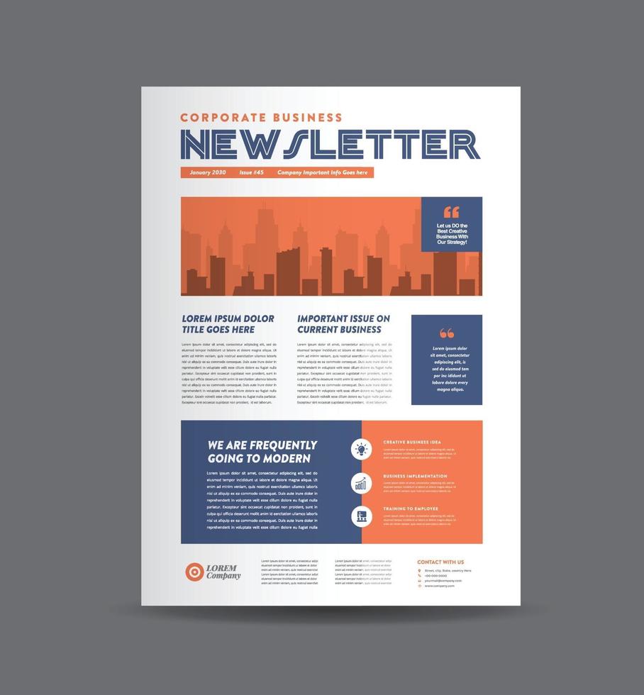 conception de newsletter commerciale et conception de journal mensuel vecteur