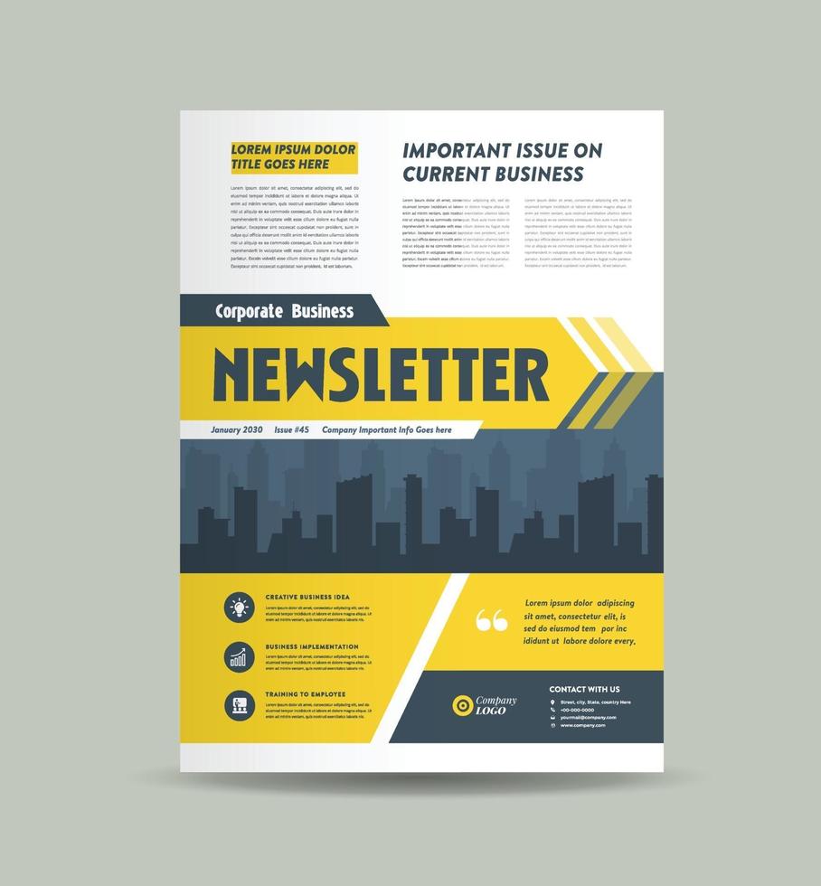 conception de newsletter commerciale et conception de journal mensuel vecteur