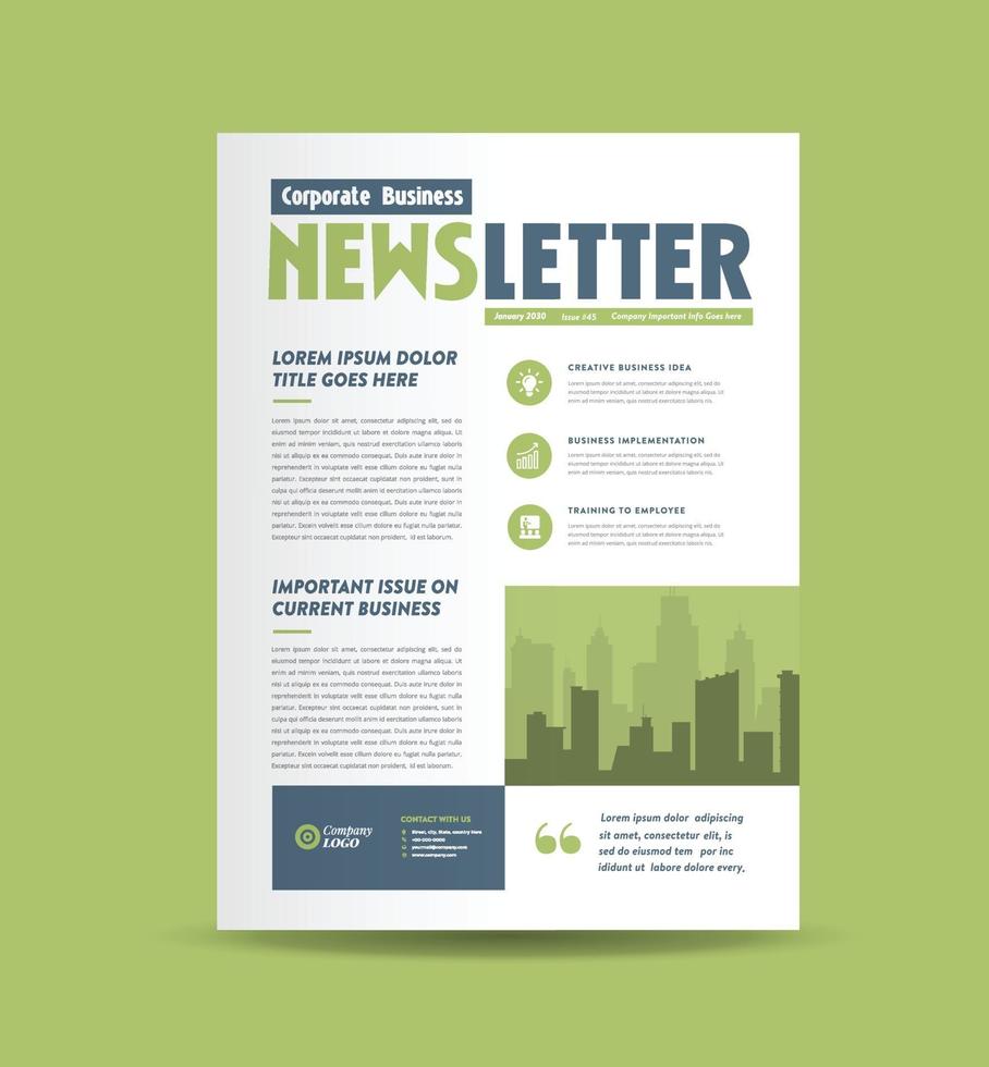 conception de newsletter commerciale et conception de journal mensuel vecteur