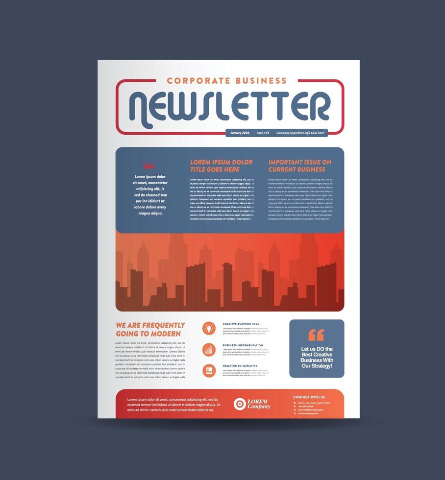 conception de newsletter commerciale et conception de journal mensuel vecteur