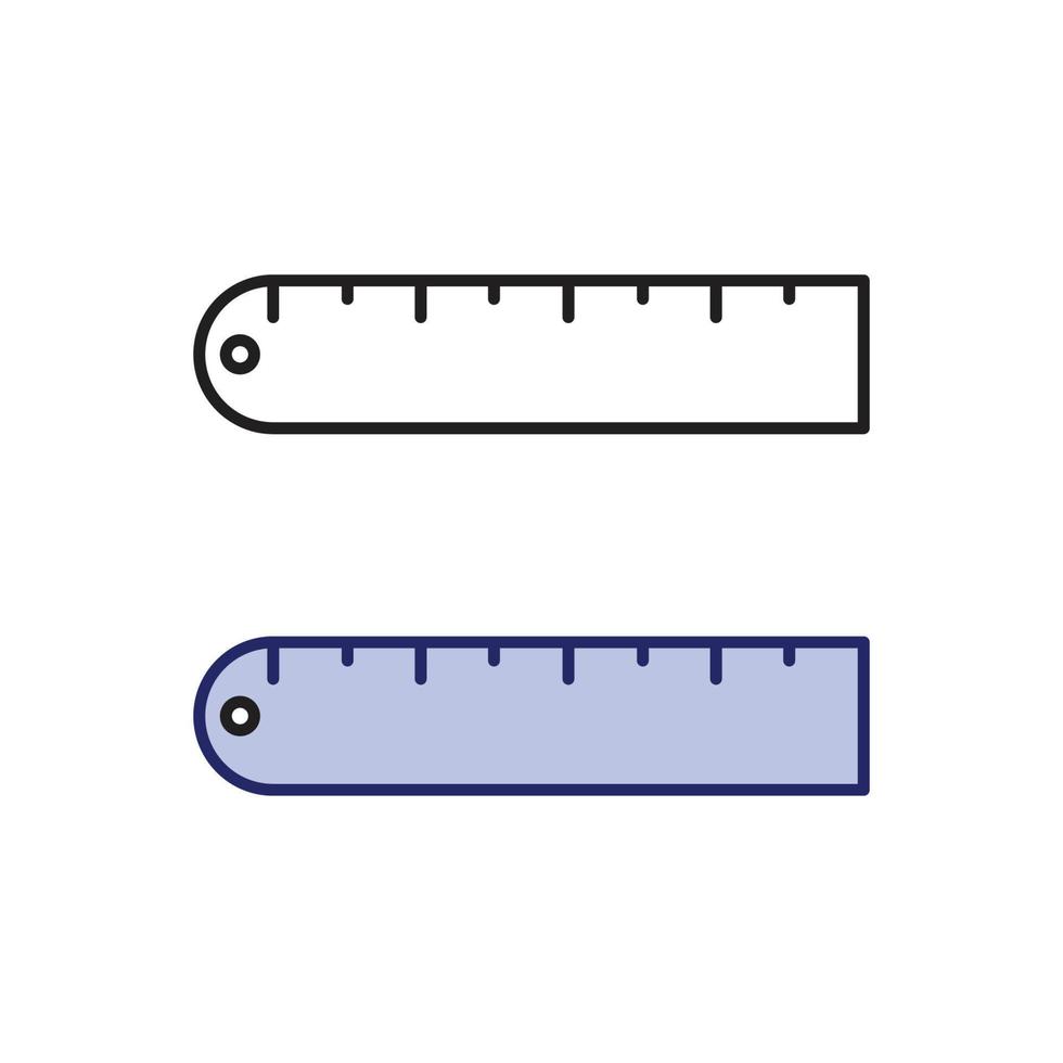 règle logo icône illustration coloré et contour vecteur