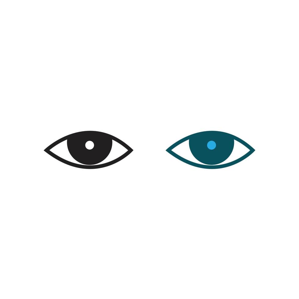 yeux logo icône illustration coloré et contour vecteur