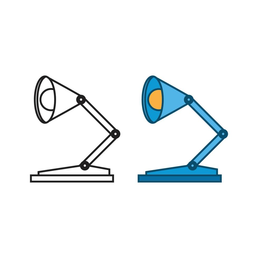 en train de lire lampe logo icône illustration coloré et contour vecteur